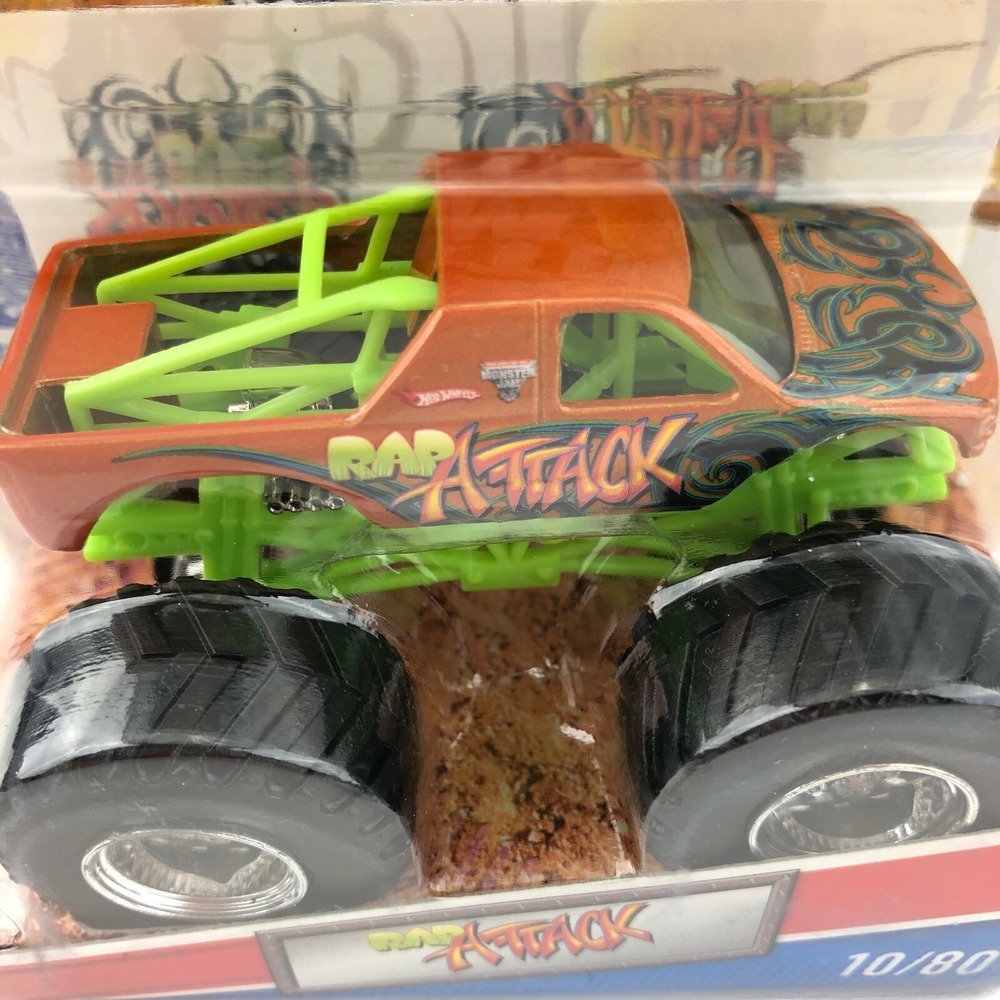 Hot Wheels Monster Jam Monster Truck RAP ATTACK 4x4 Die Cast 1/64 +Tattoo Inside - Picture 4 of 8
